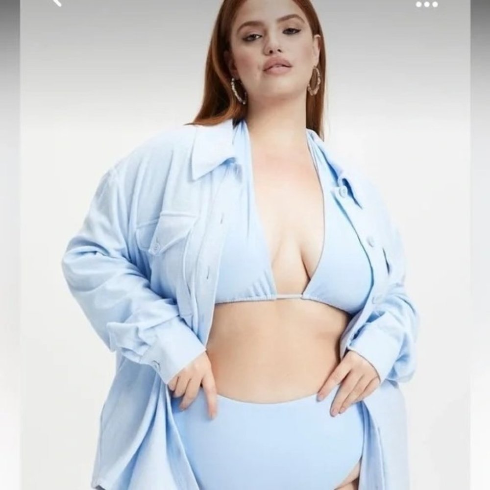 Good American Terry shacket size‎ 1/2 medium light blue oversized coverup